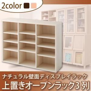 ラック ナチュラルホワイト ナチュラル壁面ディスプレイラック 上置きオープンラック3列