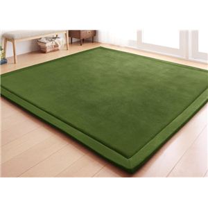 マイクロファイバーラグ【moofy】ムーフィ 190×240cm オリーブグリーン
