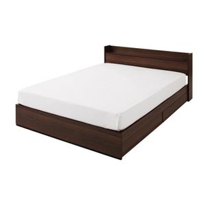収納ベッド セミダブル【Ever】【国産ポケットコイルマットレス付き】 ダークブラウン コンセント付き収納ベッド【Ever】エヴァー