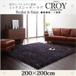 ラグマット 200×200cm【CROY】オレンジ 防ダニ・アレルゲン抑制ミックスシャギーラグ【CROY】クロイ