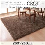 ラグマット 200×250cm【CROY】グレー 防ダニ・アレルゲン抑制ミックスシャギーラグ【CROY】クロイ