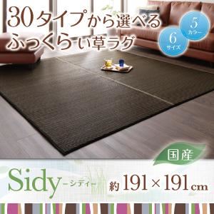 ラグマット 191×191cm【Sidy】ブラウン 30タイプから選べる国産ふっくらい草ラグ【Sidy】シディ