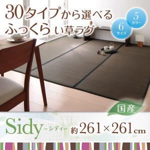ラグマット 261×261cm【Sidy】パープル 30タイプから選べる国産ふっくらい草ラグ【Sidy】シディ