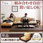 ソファー 1人掛け【Flex+】ベージュ×ブラウン カバーリングモジュールローソファ【Flex+】フレックスプラス 右肘付き