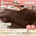 【本体別売】こたつ布団8点セット すっきりタイプ 正方形 コーラルピンク ボリュームが選べる!マイクロファイバーこたつ布団8点セット