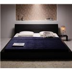 ローベッド キング 【ボンネルコイルマットレス:ハード付き】 ブラック モダンデザインローベッド 【The Queen&King Low Bed】