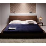 ローベッド キング 【ボンネルコイルマットレス:ハード付き】 ウォルナットブラウン モダンデザインローベッド 【The Queen&King Low Bed】