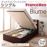 収納ベッド レギュラー シングル【縦開き】【Blume】【デュラテクノマットレス付】 ダークブラウン 開閉＆深さが選べるガス圧式跳ね上げ収納ベッド【Blume】 ブルーメ