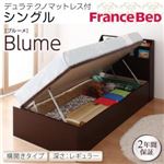 収納ベッド レギュラー シングル【横開き】【Blume】【デュラテクノマットレス付】 ダークブラウン 開閉＆深さが選べるガス圧式跳ね上げ収納ベッド【Blume】 ブルーメ