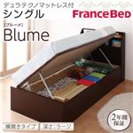 収納ベッド ラージ シングル【横開き】【Blume】【デュラテクノマットレス付】 ホワイト 開閉＆深さが選べるガス圧式跳ね上げ収納ベッド【Blume】 ブルーメ