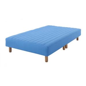 マットレスベッド シングル 脚22cm アースブルー 新・色・寝心地が選べる!20色カバーリング国産ポケットコイルマットレスベッド