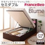 【組立設置費込】 収納ベッド ラージ セミダブル【縦開き】【Blume】【羊毛デュラテクノマットレス付】 ダークブラウン 開閉＆深さが選べるガス圧式跳ね上げ収納ベッド【Blume】ブルーメ