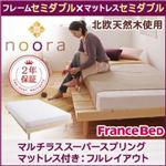 ベッド セミダブル【Noora】【マルチラススーパースプリングマットレス付き:セミダブル:フルレイアウト】 ホワイト 北欧デザインベッド【Noora】ノーラ