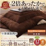 【本体別売】こたつ掛け・敷布団セット 正方形 もっとボリュームタイプ コーラルピンク ボリュームが選べる！マイクロファイバーこたつ掛・敷布団2点セット