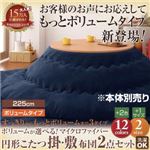 【本体別売】こたつ掛け・敷布団セット 円形(225cm) ボリュームタイプ ワインレッド ボリュームが選べる！マイクロファイバー円形こたつ掛・敷布団2点セット