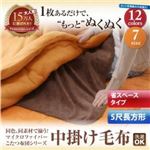 【単品】中掛け毛布 5尺長方形 ミッドナイトブルー 同色・同素材で揃う！！マイクロファイバーこたつ布団シリーズ 中掛け毛布 省スペースタイプ