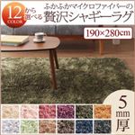 ラグマット 190×280cm ラベンダー 12色×6サイズから選べる すべてミックスカラー ふかふかマイクロファイバーの贅沢シャギーラグ