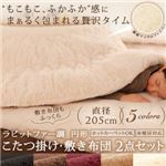 こたつ掛け・敷布団セット 直径205cm(円形) モカブラウン ラビットファー調 円形 こたつ掛け・敷き布団2点セット