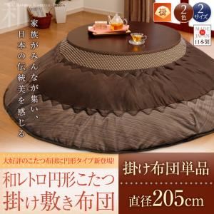 【単品】こたつ掛け布団 直径205cm(円形) ネイビー 【和レトロ円形こたつ掛け布団】