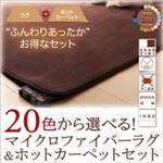 【訳あり・在庫処分】20色から選べる! マイクロファイバーラグ+ホットカーペットセット (色：シルバーアッシュ) 