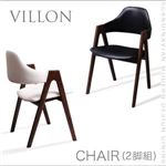 チェア2脚セット【VILLON】ホワイト 北欧モダンデザインダイニング【VILLON】ヴィヨン／チェア（2脚組）