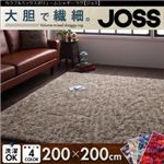 ラグマット 200×200cm【JOSS】ベージュ カラフルミックスボリュームシャギーラグ【JOSS】ジョス
