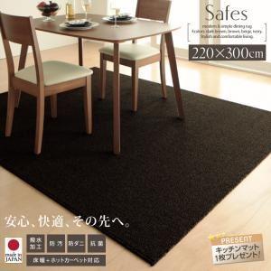 ラグマット 220×300cm【Safes】ブラウン 撥水・防汚・防ダニ・抗菌ダイニングラグ【Safes】サフィス