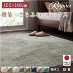 ラグマット 100×140cm【rayures】ネイビー さらふわ国産ミックスシャギーラグ【rayures】レイユール