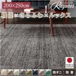 ラグマット 200×250cm【rayures】ライトグレー さらふわ国産ミックスシャギーラグ【rayures】レイユール