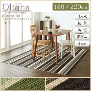 ラグマット 180×220cm【oltana】ブラウン 撥水・抗菌・国産モダンデザインダイニングラグ【oltana】オルタナ