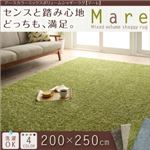ラグマット 200×250cm【Mare】グリーン アースカラーミックスボリュームシャギーラグ【Mare】マーレ