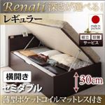 【組立設置費込】収納ベッド セミダブル・レギュラー【横開き】【Renati】【薄型ポケットコイルマットレス付】ナチュラル 国産跳ね上げ収納ベッド【Renati】レナーチ
