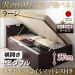【組立設置費込】収納ベッド セミダブル・ラージ【横開き】【Renati】【薄型ポケットコイルマットレス付】ナチュラル 国産跳ね上げ収納ベッド【Renati】レナーチ