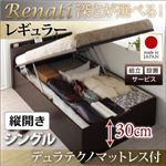 【組立設置費込】収納ベッド シングル・レギュラー【縦開き】【Renati】【デュラテクノマットレス付】ダークブラウン 国産跳ね上げ収納ベッド【Renati】レナーチ