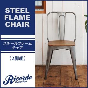 スチールフレームチェア2脚セット【Ricordo】西海岸テイストヴィンテージデザインダイニング家具シリーズ【Ricordo】リコルド