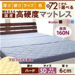 マットレス セミダブル ハードタイプ 厚さ6cm ピンク 国産 厚みと硬さが選べる！腰を支える硬質プロファイルウレタンマットレス