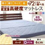 マットレス ダブル ハードタイプ 厚さ6cm ブルー 国産 厚みと硬さが選べる！腰を支える硬質プロファイルウレタンマットレス