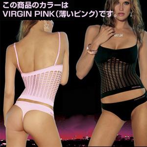 HUSTLER�@SHREDDED CONVERTIBLE CAMI��THONG VIRGIN PINK(�����s���N) M/L