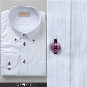 falchi NEW YORK ドレスシャツ F-D2R BK パープル ストライプ #12 L 41-86
