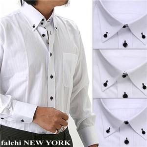 falchi　NEW YORK　ドレスシャツ ブラック ストライプ #12 L 41-86
