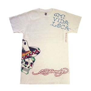Ed Hardy エド・ハーディー　Tシャツ　M02DOG198-10　DEATH OR GLORY White (丸首)S