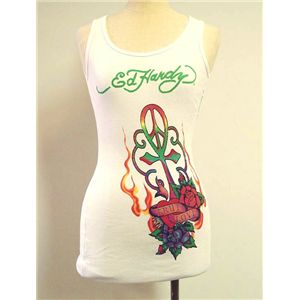 Ed Hardy エド・ハーディー　タンクトップ　W01 297 10　Peace Cross White
