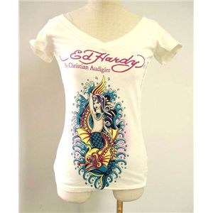 Ed Hardy エド・ハーディー　Tシャツ　W02 298 13VNEK(Vネック)S　Mermaid Off White 