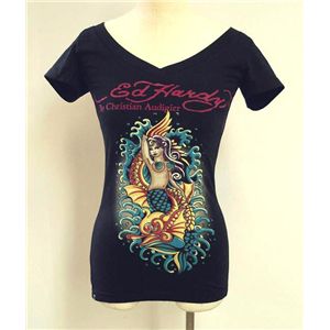 Ed Hardy エド・ハーディー　Tシャツ　W02 298 99（Vネック)S Mermaid Black