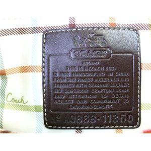 COACH(コーチ)ヘリテージストライプ 11350 BKHWT トートバッグ カーキ/ホワイト