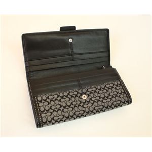 COACH(コーチ)ソーホーシグネチャー 41163 SBKWT スリムエンベロープウォレット 長財布 ブラック/ホワイト