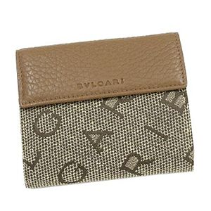 BVLGARI ブルガリ 25120 MAXI LETTERE マキシレターレ ダブルホック財布 ブラウン×ブラウン