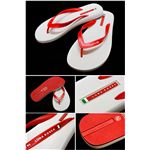 PRADA SPORTS LUNA ROSSA iv_X|[c ibTj T_ LUY006 FLIP FLOP-RED+WHITE TCY9/10