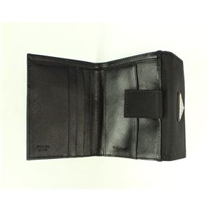 PRADA （プラダ） ダブルホック 二つ折り財布 1M0523 TESSUTO NERO