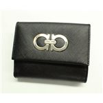 Salvatore Ferragamo（フェラガモ） Wホック財布 22-7122 NERO PEBBLE CALF
